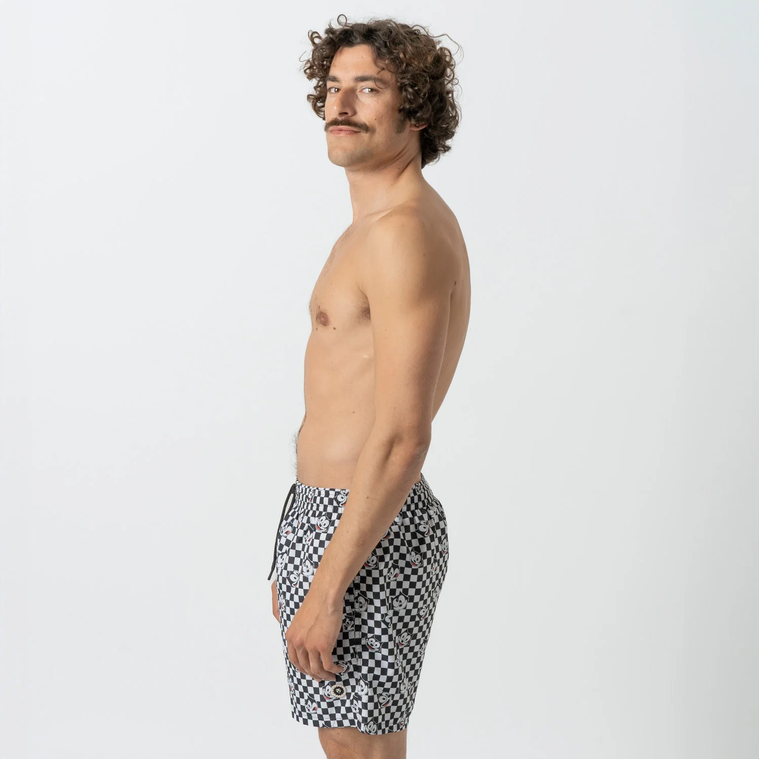 Felix Check Swim Shorts - Black White - Image 4