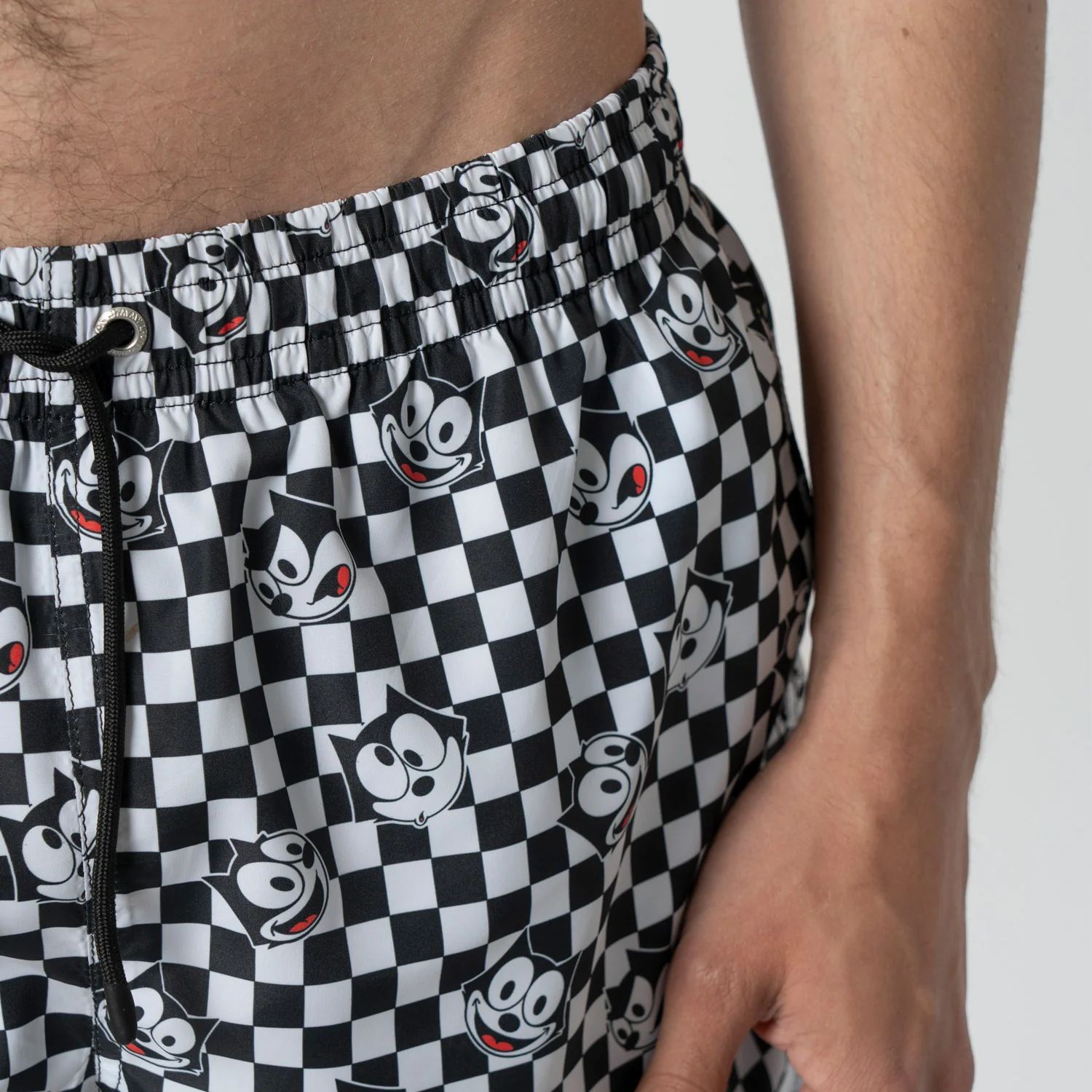 Felix Check Swim Shorts - Black White - Image 5