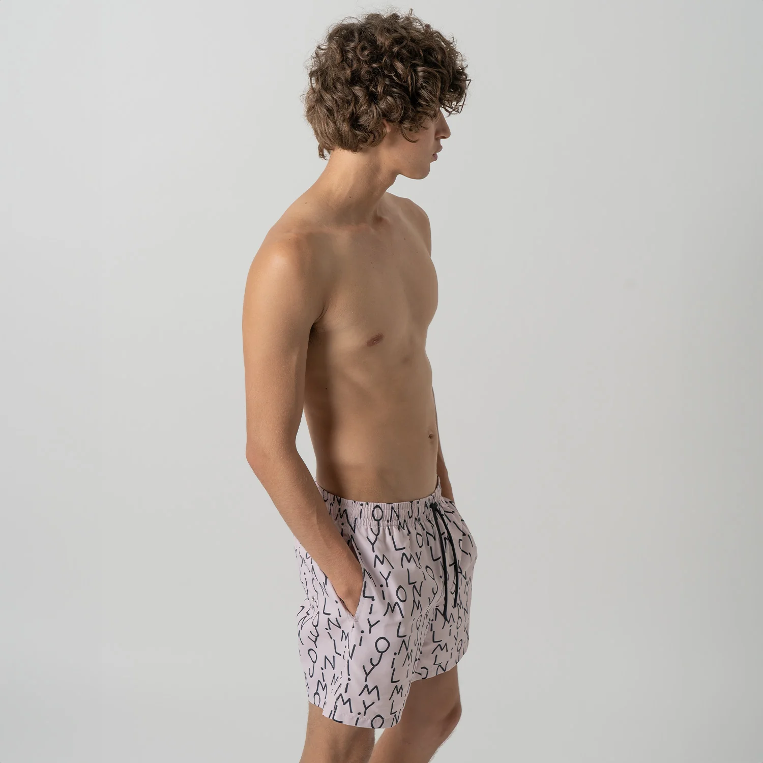 Jimmy Lion Swim Shorts - Light Pink - Image 4