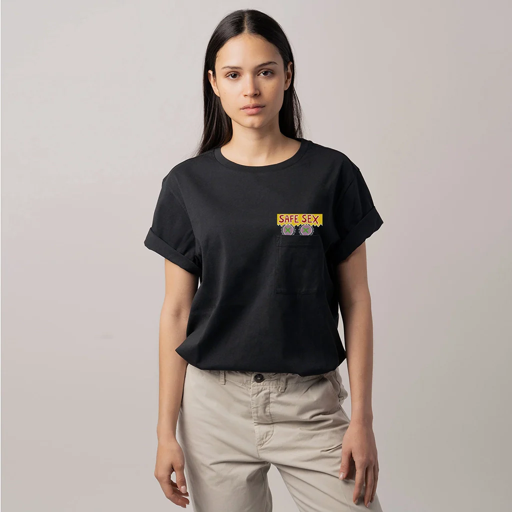 Keith Haring Safe Sex Pocket Tee - Black - Image 5